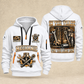 Mechanic Forever In The Trade quarter-zip hoodie in White, front and back, YOUR NAME and SINCE 2005 artwork