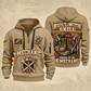 Mechanic Built With Skill quarter-zip hoodie in Khaki, front and back, YOUR NAME and SINCE 2005 artwork