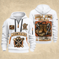 Mechanic Built With Skill quarter-zip hoodie in White, front and back, YOUR NAME and SINCE 2005 artwork