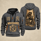 Mechanic Golden Garage quarter-zip hoodie in Gray, front and back, YOUR NAME and SINCE 2005 artwork