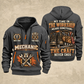 Mechanic The Craft Never Ends quarter-zip hoodie in Gray, front and back, YOUR NAME and SINCE 2005 artwork