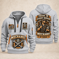 Mechanic Pride In Every Repair quarter-zip hoodie in Light Grey, front and back, YOUR NAME and SINCE 2005 artwork