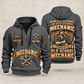 Mechanic Old School Mechanic quarter-zip hoodie in Gray, front and back, YOUR NAME and SINCE 2005 artwork
