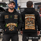 Mechanic wearing Old School Mechanic quarter-zip hoodie in their workplace; product introduction and shopping call to action