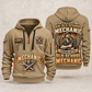 Mechanic Old School Mechanic quarter-zip hoodie in Khaki, front and back, YOUR NAME and SINCE 2005 artwork