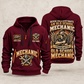 Mechanic Old School Mechanic quarter-zip hoodie in Wine Red, front and back, YOUR NAME and SINCE 2005 artwork