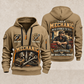 Mechanic Experience Stays quarter-zip hoodie in Khaki, front and back, YOUR NAME and SINCE 2005 artwork