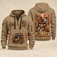 Plumber Built To Flow quarter-zip hoodie in Khaki, front and back, YOUR NAME and SINCE 2005 artwork