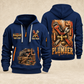 Plumber Built To Flow quarter-zip hoodie in Navy, front and back, YOUR NAME and SINCE 2005 artwork