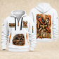 Plumber Built To Flow quarter-zip hoodie in White, front and back, YOUR NAME and SINCE 2005 artwork