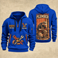 Plumber Behind Every Connection quarter-zip hoodie in Blue, front and back, YOUR NAME and SINCE 2005 artwork