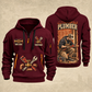 Plumber Behind Every Connection quarter-zip hoodie in Wine Red, front and back, YOUR NAME and SINCE 2005 artwork