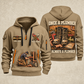 Plumber Once A Plumber quarter-zip hoodie in Khaki, front and back, YOUR NAME and SINCE 2005 artwork