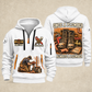 Plumber Once A Plumber quarter-zip hoodie in White, front and back, YOUR NAME and SINCE 2005 artwork