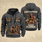 Plumber Earned Every Turn quarter-zip hoodie in Gray, front and back, YOUR NAME and SINCE 2005 artwork