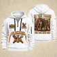 Plumber Forever In The Trade quarter-zip hoodie in White, front and back, YOUR NAME and SINCE 2005 artwork