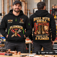 Plumber wearing Skill In Every Joint quarter-zip hoodie in their workplace; product introduction and shopping call to action