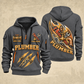 Plumber Flow In Motion quarter-zip hoodie in Gray, front and back, YOUR NAME and SINCE 2005 artwork