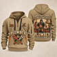 Plumber Hands That Connect quarter-zip hoodie in Khaki, front and back, YOUR NAME and SINCE 2005 artwork