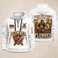 Plumber Hands That Connect quarter-zip hoodie in White, front and back, YOUR NAME and SINCE 2005 artwork