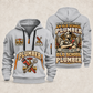 Plumber Old School Plumber quarter-zip hoodie in Light Grey, front and back, YOUR NAME and SINCE 2005 artwork