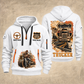Trucker Road Atlas quarter-zip hoodie in White, front and back, YOUR NAME and SINCE 2005 artwork