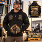 Trucker wearing Built for the Journey quarter-zip hoodie in their workplace; product introduction and shopping call to action