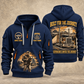 Trucker Built for the Journey quarter-zip hoodie in Navy, front and back, YOUR NAME and SINCE 2005 artwork