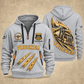 Trucker Highway in Motion quarter-zip hoodie in Light Grey, front and back, YOUR NAME and SINCE 2005 artwork