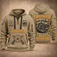 Trucker Calling of the Road quarter-zip hoodie in Khaki, front and back, YOUR NAME and SINCE 2005 artwork