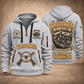 Trucker Calling of the Road quarter-zip hoodie in Light Grey, front and back, YOUR NAME and SINCE 2005 artwork