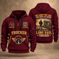 Trucker Why We Drive quarter-zip hoodie in Wine Red, front and back, YOUR NAME and SINCE 2005 artwork