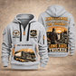 Trucker Walked the Highway quarter-zip hoodie in Light Grey, front and back, YOUR NAME and SINCE 2005 artwork