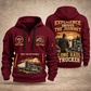 Trucker Walked the Highway quarter-zip hoodie in Wine Red, front and back, YOUR NAME and SINCE 2005 artwork
