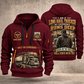 Trucker Miles of Experience quarter-zip hoodie in Wine Red, front and back, YOUR NAME and SINCE 2005 artwork