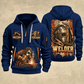 Welder Weathered Steel Emblem quarter-zip hoodie in Navy, front and back, YOUR NAME and SINCE 2005 artwork
