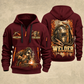 Welder Weathered Steel Emblem quarter-zip hoodie in Wine Red, front and back, YOUR NAME and SINCE 2005 artwork