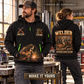 Welder wearing Workshop Essentials quarter-zip hoodie in their workplace; product introduction and shopping call to action