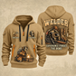 Welder Tools of the Trade quarter-zip hoodie in Khaki, front and back, YOUR NAME and SINCE 2005 artwork