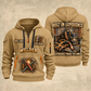 Welder Steel and Skill quarter-zip hoodie in Khaki, front and back, YOUR NAME and SINCE 2005 artwork