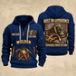 Welder Steel and Skill quarter-zip hoodie in Navy, front and back, YOUR NAME and SINCE 2005 artwork