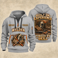 Welder Built on Experience quarter-zip hoodie in Light Grey, front and back, YOUR NAME and SINCE 2005 artwork