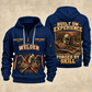 Welder Built on Experience quarter-zip hoodie in Navy, front and back, YOUR NAME and SINCE 2005 artwork