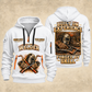 Welder Built on Experience quarter-zip hoodie in White, front and back, YOUR NAME and SINCE 2005 artwork