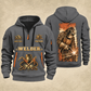 Welder Golden Craftsman quarter-zip hoodie in Gray, front and back, YOUR NAME and SINCE 2005 artwork