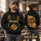 Welder wearing Arc Flame Crest quarter-zip hoodie in their workplace; product introduction and shopping call to action