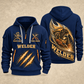 Welder Arc Flame Crest quarter-zip hoodie in Navy, front and back, YOUR NAME and SINCE 2005 artwork