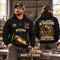 Welder wearing Craft Never Ends quarter-zip hoodie in their workplace; product introduction and shopping call to action