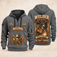 Welder Torch Wings Legacy quarter-zip hoodie in Gray, front and back, YOUR NAME and SINCE 2005 artwork