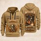 Welder Torch Wings Legacy quarter-zip hoodie in Khaki, front and back, YOUR NAME and SINCE 2005 artwork